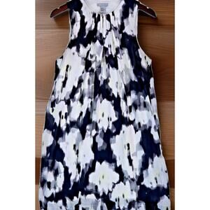 H&M Dress Abstract Black, White, Yellow Floral Sleeveless Medium